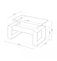 Mesa de centro elevable modelo urban blanco artik