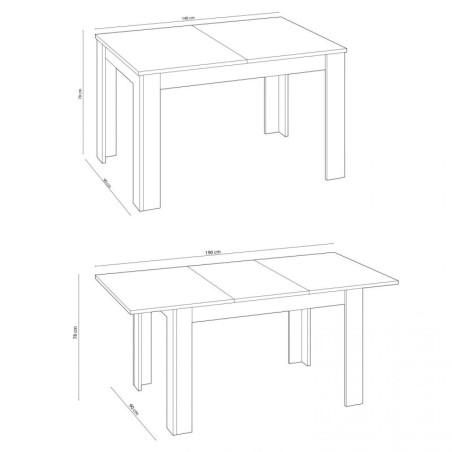 Mesa comedor Kendra extensible blanco artick