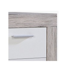 Mueble aparador de comedor trama color roble y blanco mate 135x41 cm