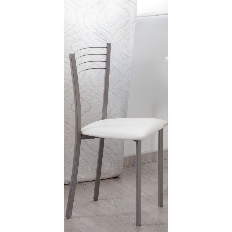 Silla de cocina metálica blanca modelo ferran