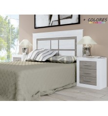 Dormitorio oferta lara cabecero y dos mesitas cambria blanco