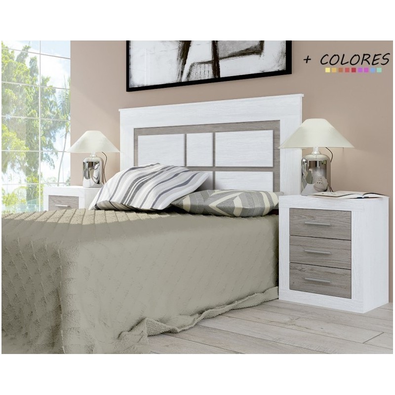 Dormitorio oferta lara cabecero y dos mesitas cambria blanco