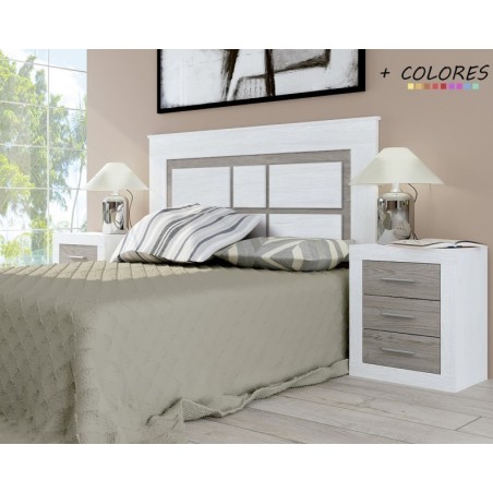 Dormitorio oferta lara cabecero y dos mesitas cambria blanco