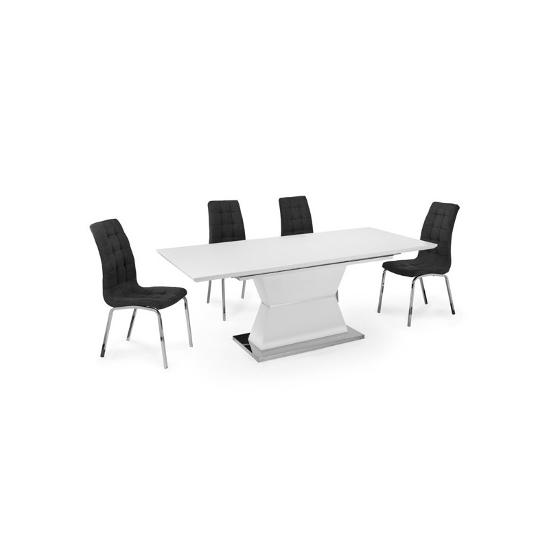 Mesa de comedor extensible modelo cuarzo blanco mate