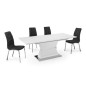 Mesa de comedor extensible modelo cuarzo blanco mate