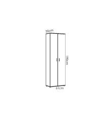 Armario dos puertas escobero multiusos modelo fit en blanco o natural