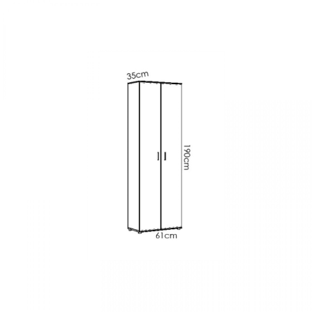 Armario dos puertas escobero multiusos modelo fit en blanco o natural