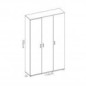 Armario 3 puertas multiuso modelo fit en blanco