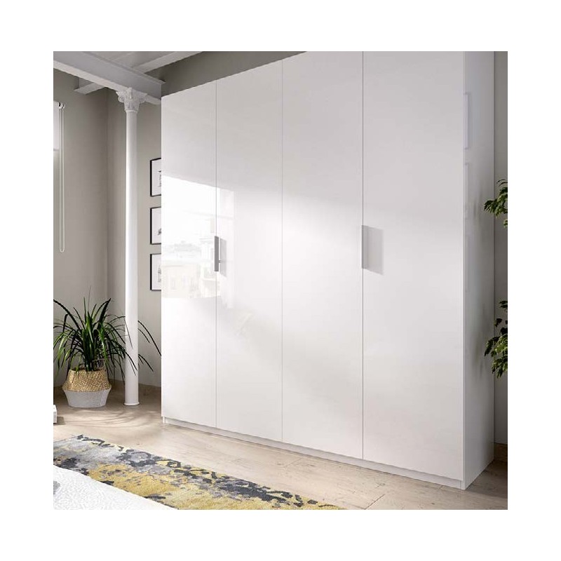 Armario 4 puertas mod. essen blanco brillo