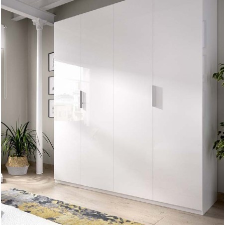 Armario 4 puertas mod. essen blanco brillo