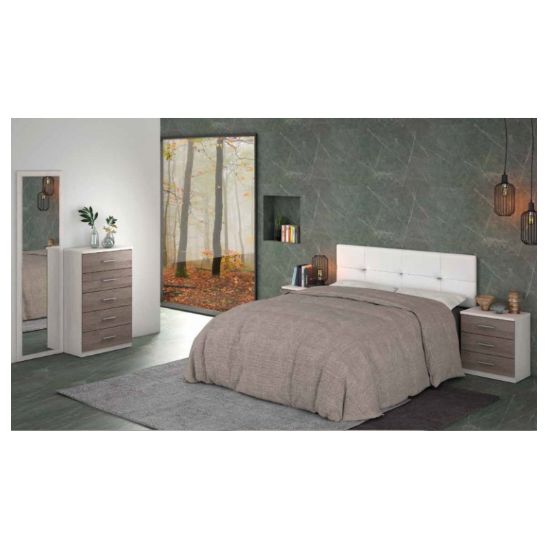 Dormitorio modelo monika ambiente 06-A en pino andersen gris