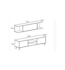 Composicion apilable 180cm modelo soto ambiente 1-B cambrian grafito