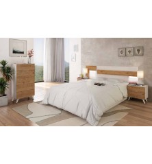 DORMITORIO LICA COMPLETO CON LUCES LEDS SOTO EN PINO ANDERSEN-ROBLE