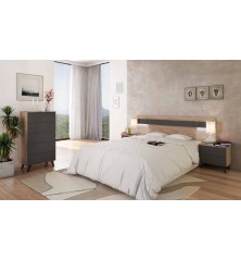 DORMITORIO COMPLETO CON LUCES LEDS SOTO EN ROBLE GRAFITO