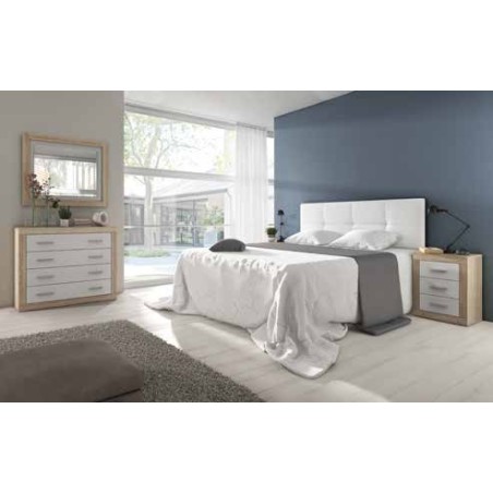 Dormitorio modelo lara 59 cabezal deva cambria blanco