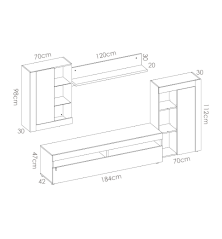 SALON MODELO TOKIO COLOR CEMENTO CON BLANCO COMPOSICION DE SALON muebles de salón 279,00 € 230,58 €