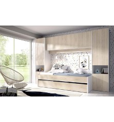 Cama nido modelo KWAI con altillo y dos armarios dormitorios juveniles 476,00 € 393,39 €