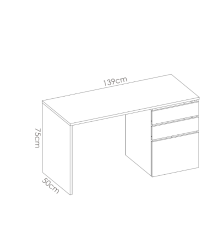 Mesa escritorio 50x138 modelo SHIRO