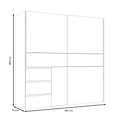 Armario de correderas TOKIO 200x201 Blanco