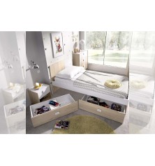 2 CAJONES MODELO DINA CAMA INFERIOR NATURAL BLANCO dormitorios juveniles 78,00 € 64,46 €