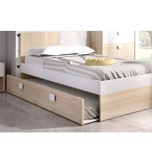 Cama arrastre dina 90x190 natural blanco