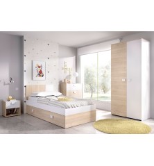 DORMITORIO JUVENIL MODELO DINA COMPLETO NATURAL BLANCO dormitorios juveniles 533,00 € 440,50 €