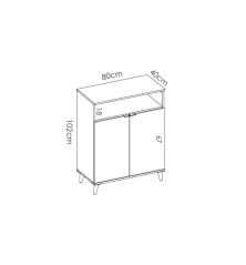 MODULO AUXILIAR WOK 2 PUERTAS Y HUECO, BLANCO NATURAL