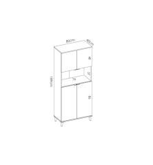 MODULO AUXILIAR WOK CUATRO PUERTAS Y HUECO EN BLANCO NATURAL