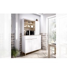 MODULO AUXILIAR WOK 4 PUERTAS Y ESTANTES, BLANCO NATURAL