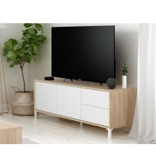 Modulo tv modelo urban plus-brooklyn, roble canadian/blanco