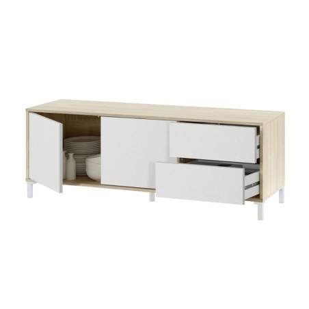 Modulo tv modelo urban plus-brooklyn, roble canadian/blanco