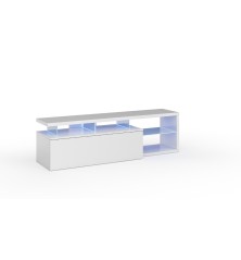 MESA TV MODELO LED TECH EN BLANCO BRILLO