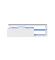 MESA TV MODELO LED TECH EN BLANCO BRILLO