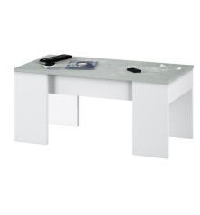 MESA DE CENTRO MODELO FLOW, CEMENTO/BLANCO ARTIK