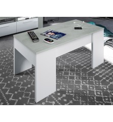 MESA DE CENTRO MODELO FLOW, CEMENTO/BLANCO ARTIK