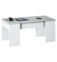 MESA DE CENTRO MODELO FLOW, CEMENTO/BLANCO ARTIK