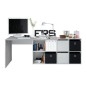 Mesa despacho con buc reversible modelo office en cemento/blanco