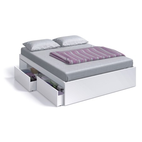 Cama 4 cajones  modelo bed, en color blanco