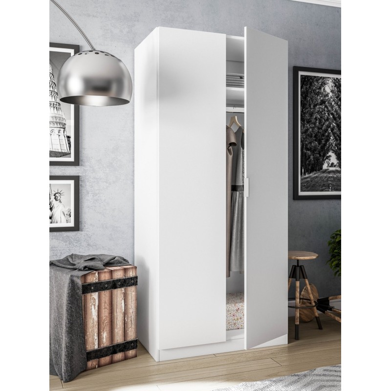 Armario 2 puertas low cost en  blanco