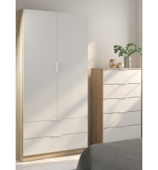 ARMARIO 2 PUERTAS 2 CAJONES YOUTH, EN DOS COLORES BLANCO Y ROBLE Resfor 135,00 € 111,57 €