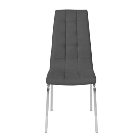 Silla modelo estela en tela color gris oscuro