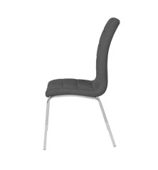 Silla modelo estela en tela color gris oscuro