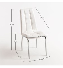 Silla modelo lidi-a  en simil piel blanco