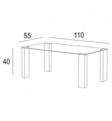 Mesa de centro modelo coralina de cristal y cromo