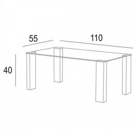 Mesa de centro modelo coralina de cristal y cromo