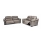 Conjunto sofas 3+2 plazas modelo  marcus electrico en piel color piedra