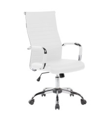 SILLA OFICINA BELSA EN BLANCO Y NEGRO PATAS CROMO