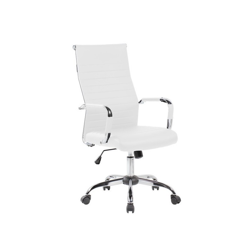 Silla oficina belsa en blanco y negro patas cromo