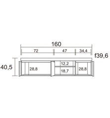 MUEBLE DE T.V. MODELO ELIS+ESTANTE EN BLANCO NATURA