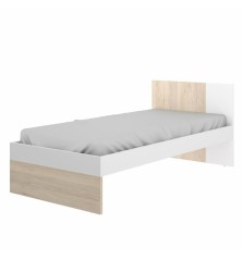 Cama juvenil dina 90x190 natural y blanco